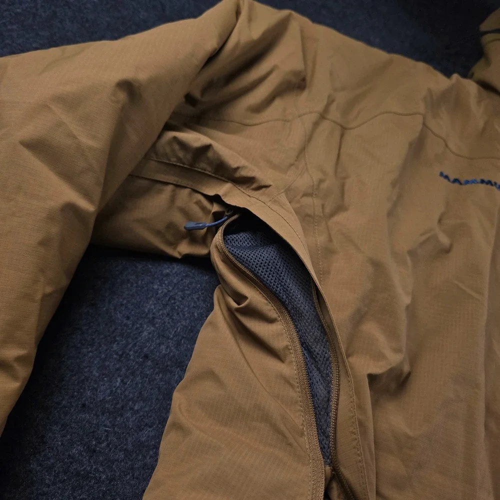 Mammut Brown Hooded Jacket DRYtechnology Ajungilak Gorpcore Hiking 1010 Mens XXL